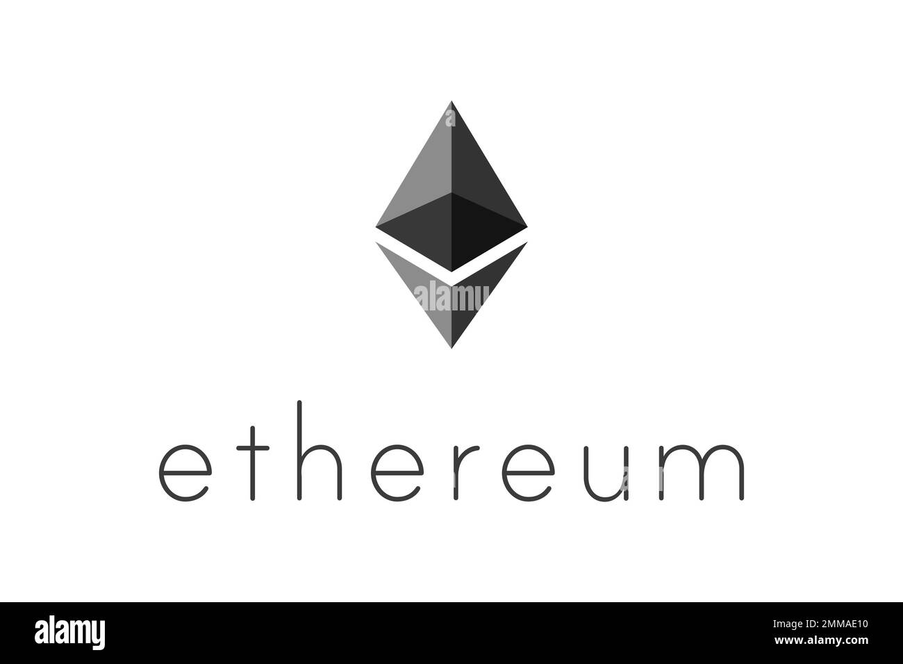 Ethereum, fond blanc, logo, marque Banque D'Images