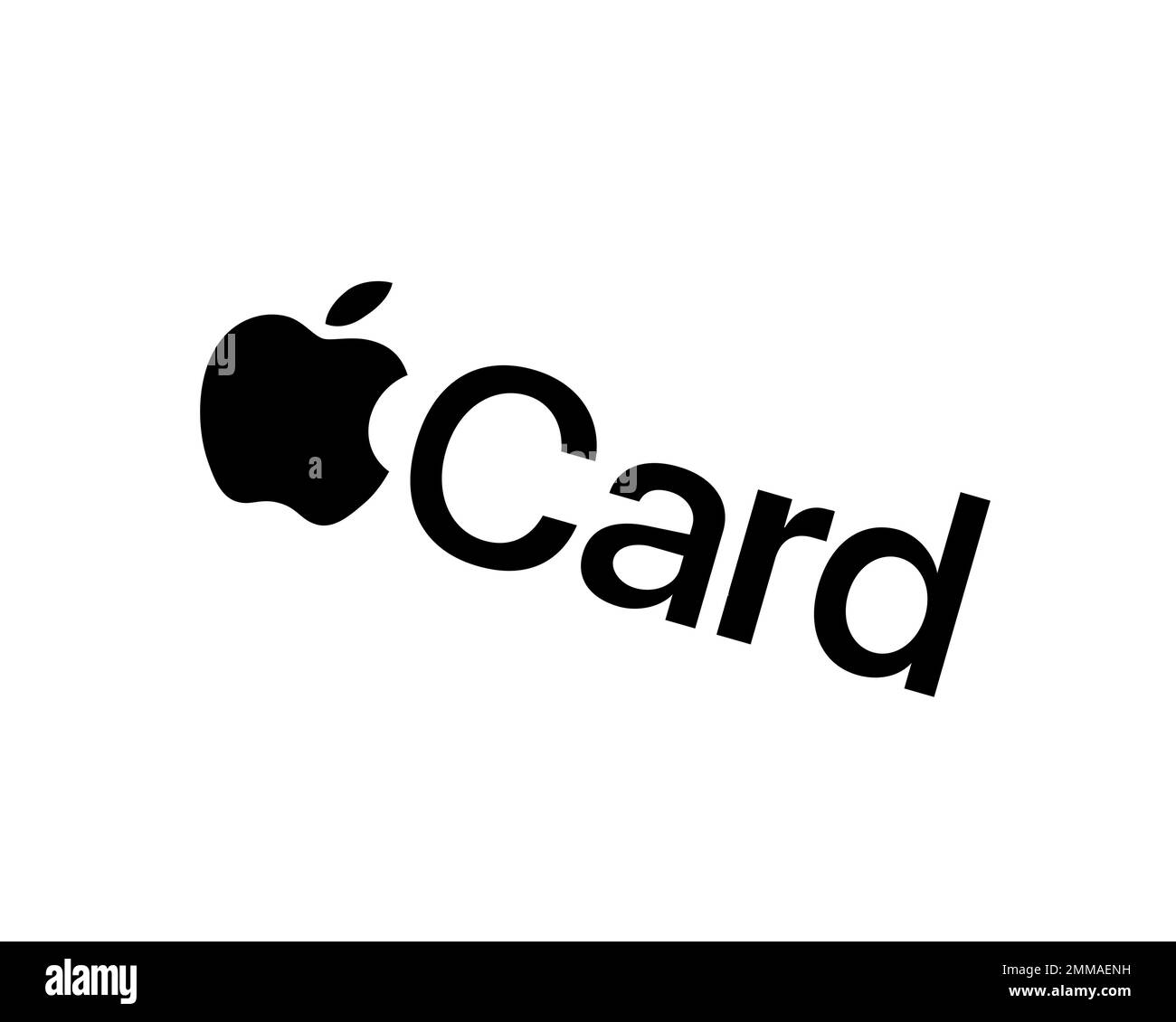 Carte Apple, pivotée, fond blanc, logo, marque Banque D'Images