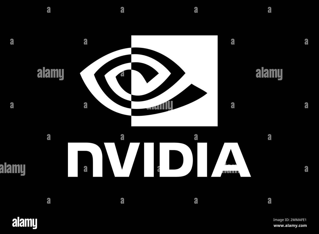 NVIDIA, fond noir, logo, marque Banque D'Images