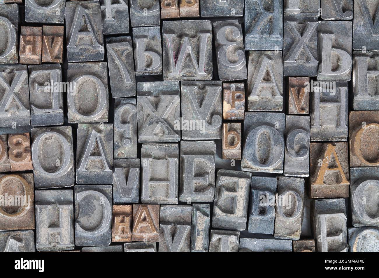 Ensemble de lettres de style ancien et amovible. Banque D'Images