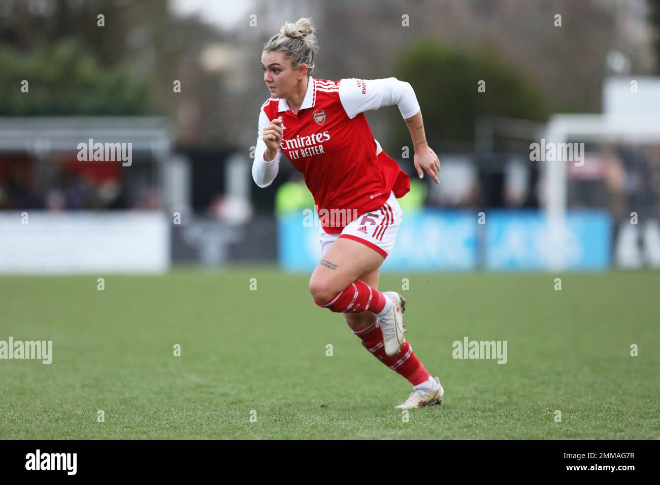 Borehamwood, Royaume-Uni. 29th janvier 2023. Laura Wienroither d'Arsenal Women lors du match rond de la coupe féminine FA 4th entre Arsenal Women et Leeds Utd Women à Meadow Park, Borehamwood, Angleterre, le 29 janvier 2023. Photo de Joshua Smith. Utilisation éditoriale uniquement, licence requise pour une utilisation commerciale. Aucune utilisation dans les Paris, les jeux ou les publications d'un seul club/ligue/joueur. Crédit : UK Sports pics Ltd/Alay Live News Banque D'Images