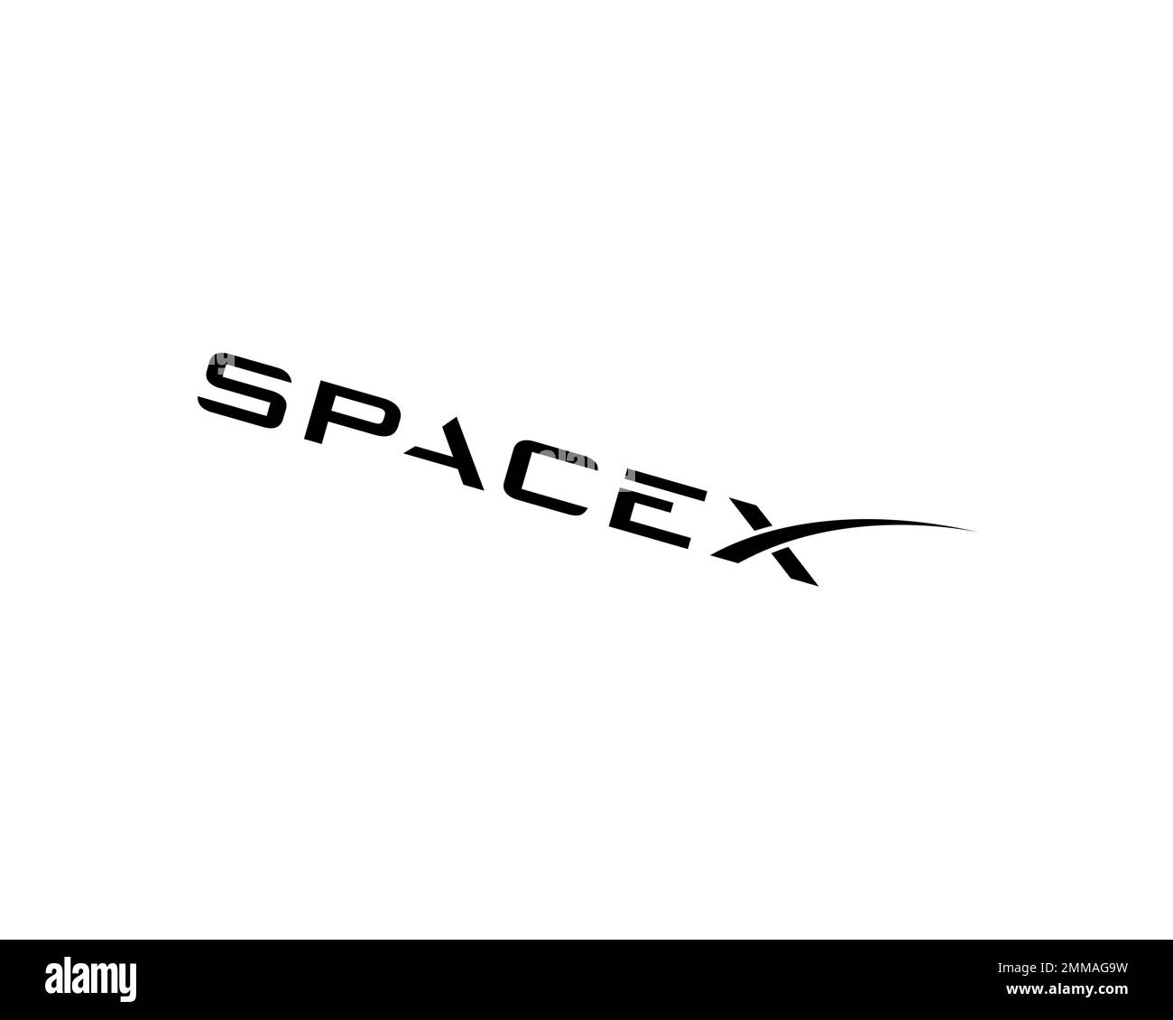 SpaceX, pivoté, fond blanc, logo, marque Banque D'Images