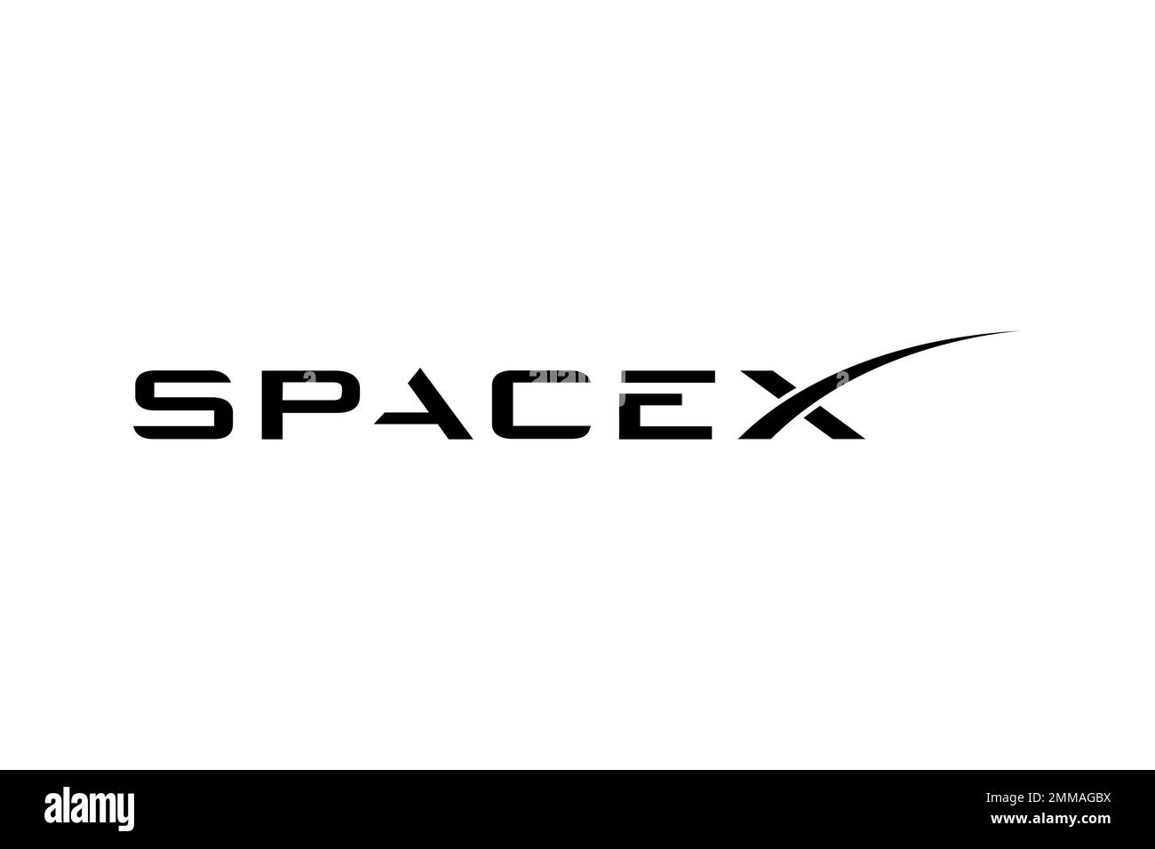 SpaceX, fond blanc, logo, marque Banque D'Images