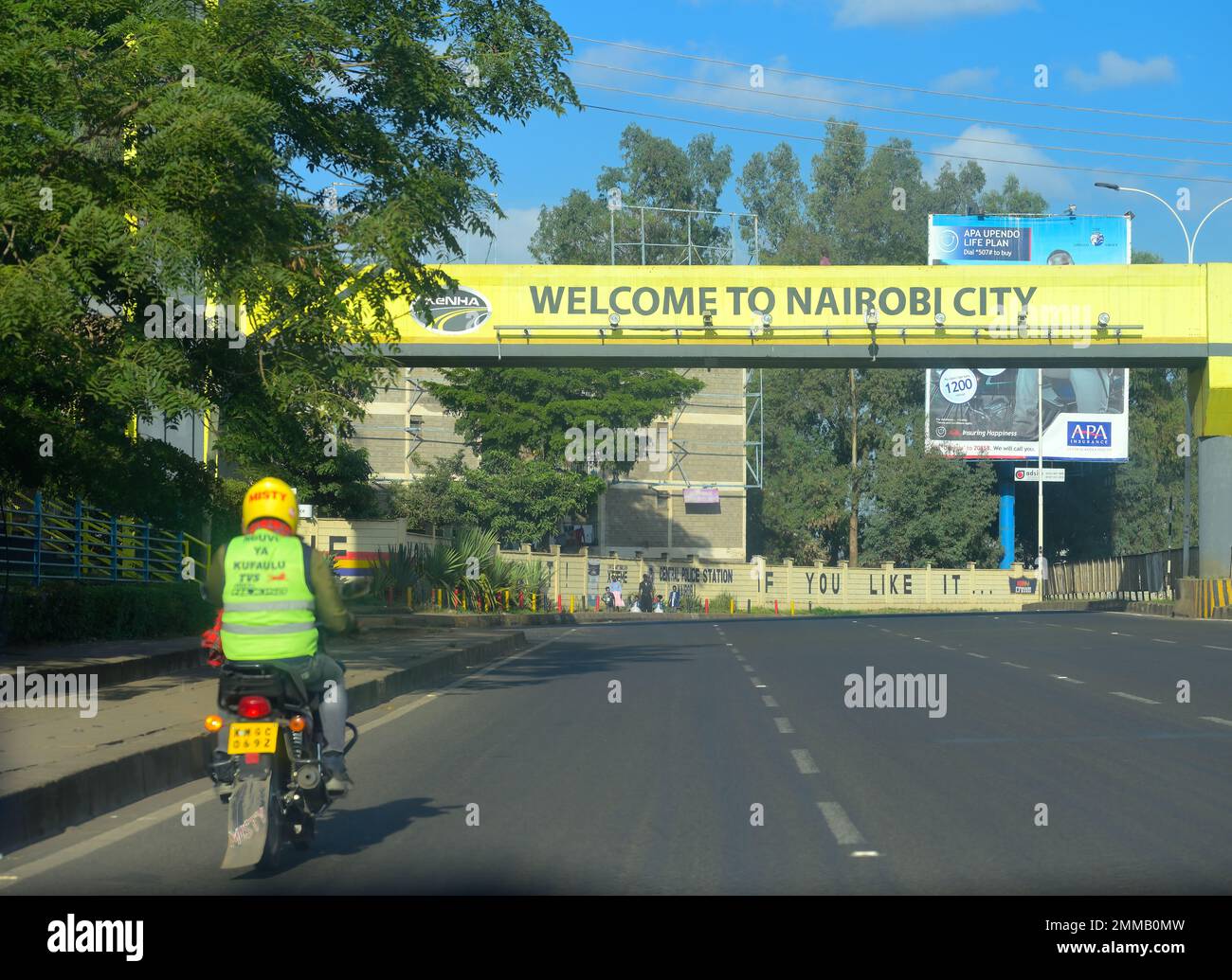 Bienvenue à Nairobi City - autoroute périphérique autour du CBD, Nairobi KE Banque D'Images