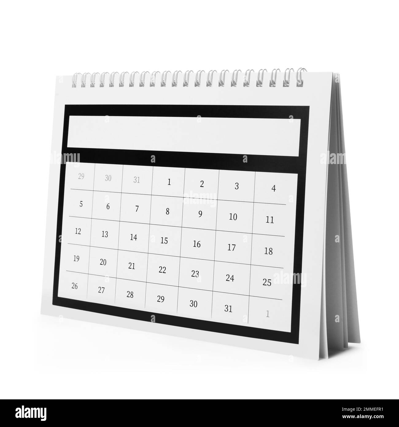 Calendrier papier isolé sur blanc. Concept de planification Banque D'Images