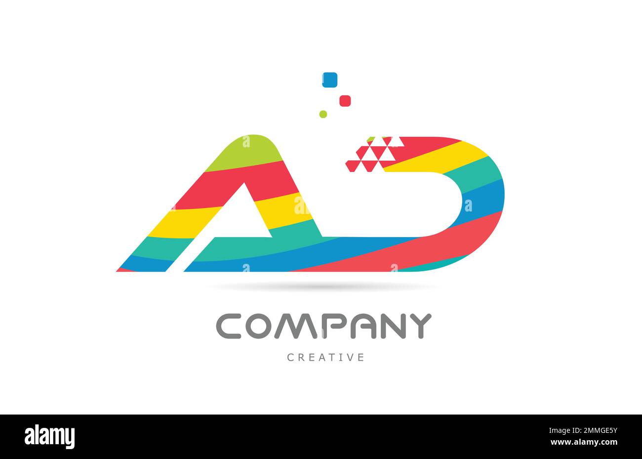 COMBINAISON D'icônes représentant UN alphabet coloré. Modèle créatif coloré pour l'entreprise ou l'entreprise. Elément vectoriel pour identité. Logot Illustration de Vecteur