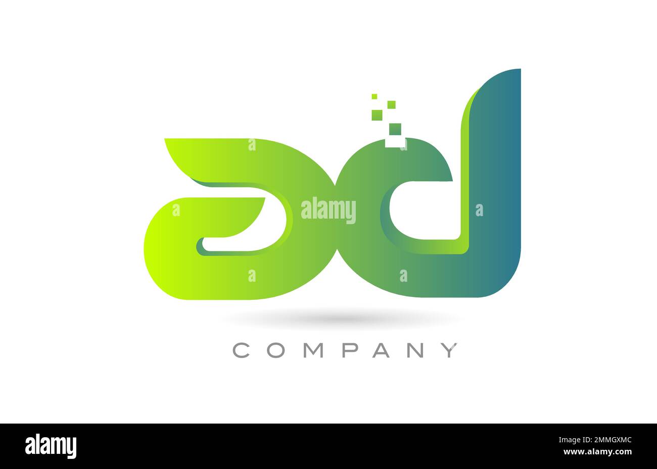 Combinaison de lettres et de logos à l'alphabet avec motifs à pois et couleur verte. Modèle créatif pour l'entreprise et l'entreprise Illustration de Vecteur