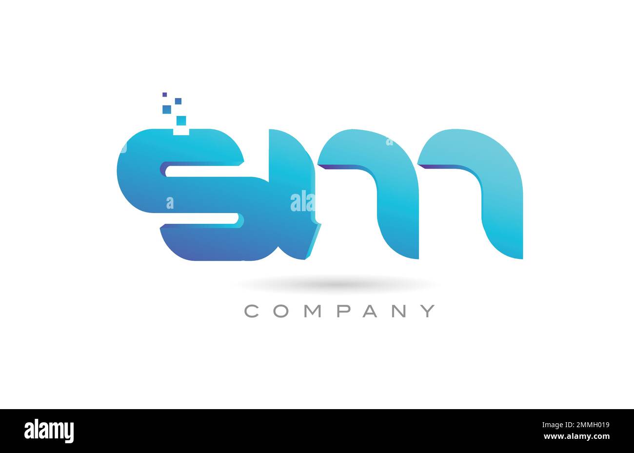 Combinaison d'icônes avec logo lettre SM. Modèle créatif pour l'entreprise et l'entreprise Illustration de Vecteur