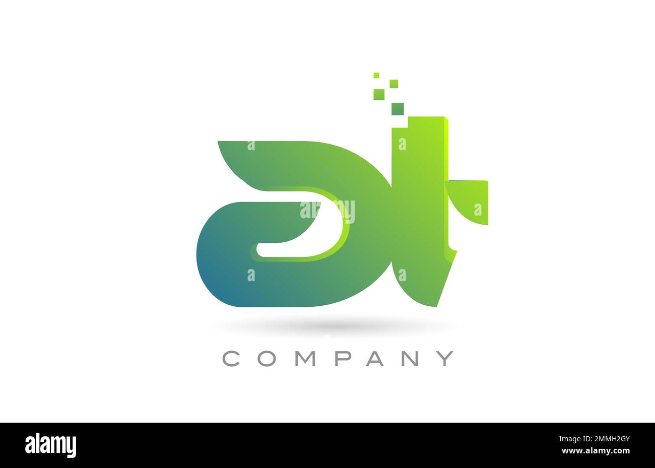 Associé À une combinaison d'icônes avec des lettres de l'alphabet, des points et de la couleur verte. Modèle créatif pour l'entreprise et l'entreprise Illustration de Vecteur