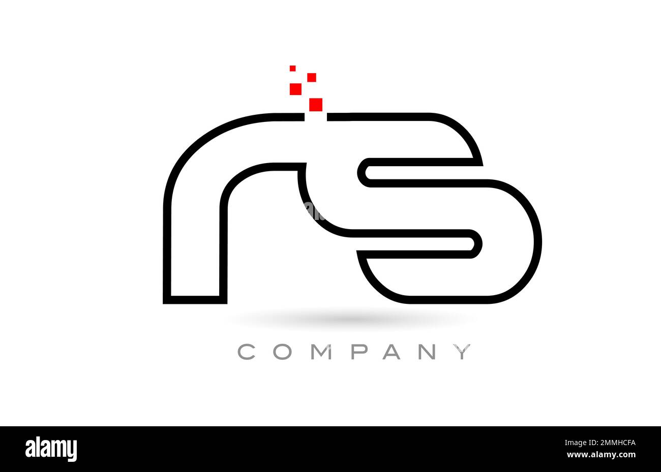 Combinaison d'icônes avec logo lettre à l'alphabet RS avec points et couleur rouge. Modèle créatif pour l'entreprise et l'entreprise Illustration de Vecteur