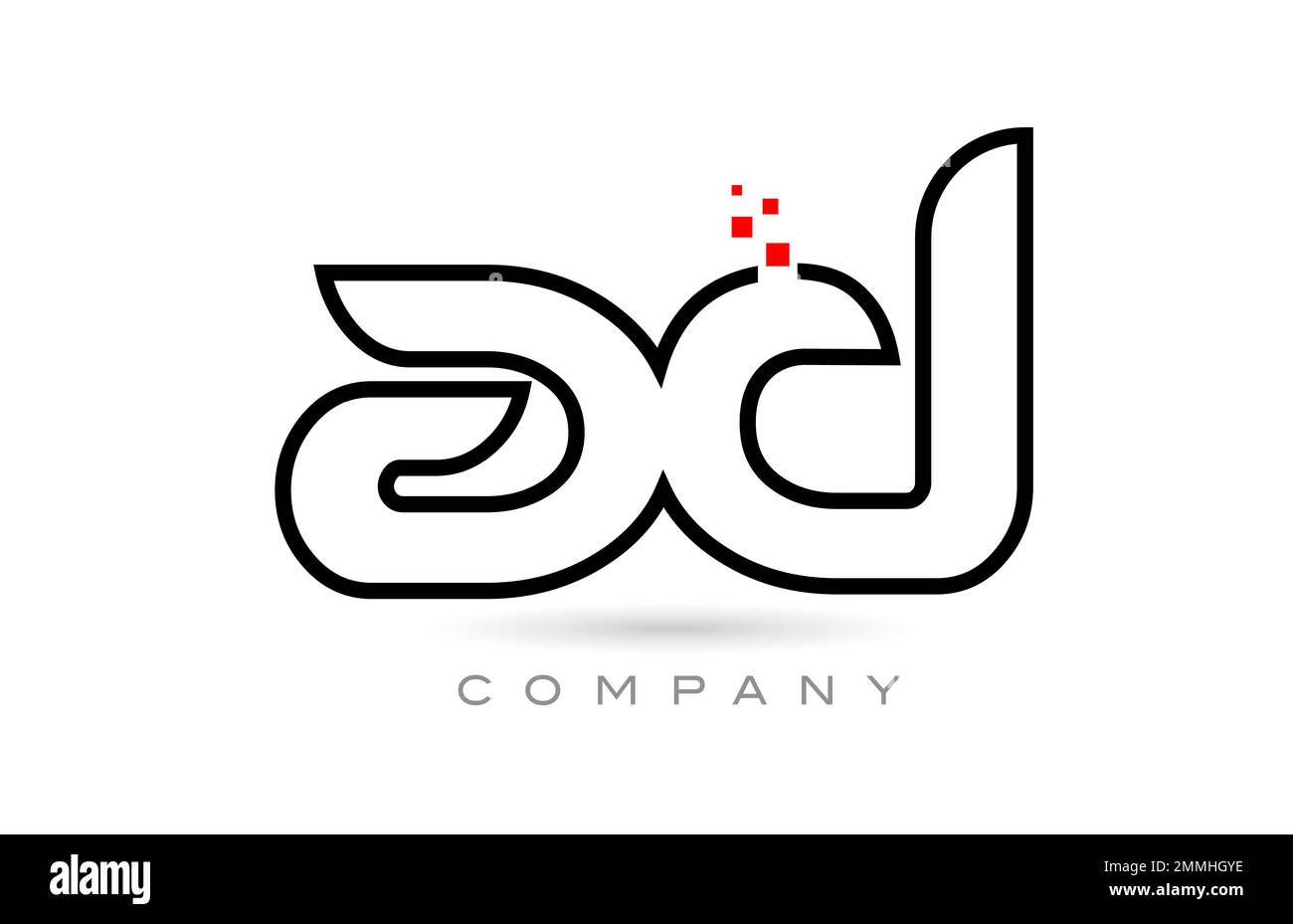 LOGO DE lettre À L'alphabet ASSOCIÉ À UN MOTIF combiné avec des points et de la couleur rouge. Modèle créatif pour l'entreprise et l'entreprise Illustration de Vecteur