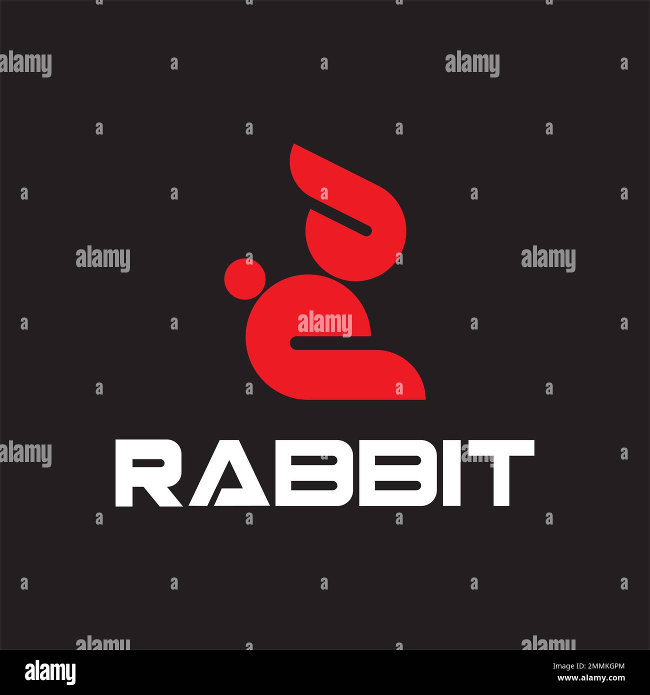 Illustration de symbole d'icône vectorielle de modèle de logo lapin simple Illustration de Vecteur
