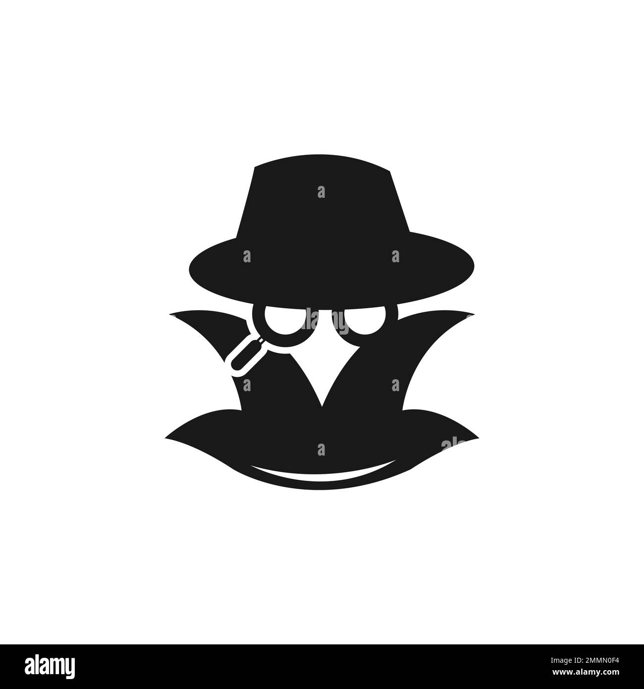L'homme de détective logo design icône. L'homme de détective Line art design.EPS 10 Illustration de Vecteur