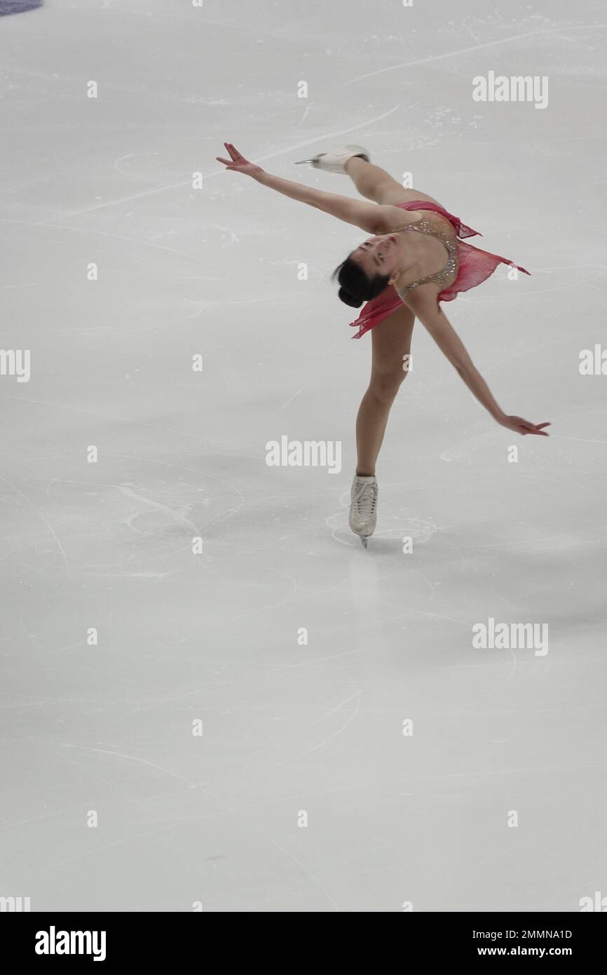 San Jose, CA, États-Unis. 27th janvier 2023. Tting Cui se produit à la finale WomenÕs au championnat de patinage 2023 Toyota US crédit: Motofoto/Alay Live News Banque D'Images