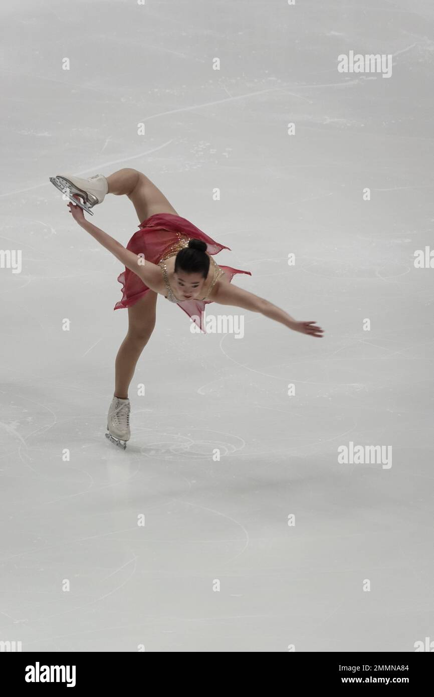 San Jose, CA, États-Unis. 27th janvier 2023. Tting Cui se produit à la finale WomenÕs au championnat de patinage 2023 Toyota US crédit: Motofoto/Alay Live News Banque D'Images