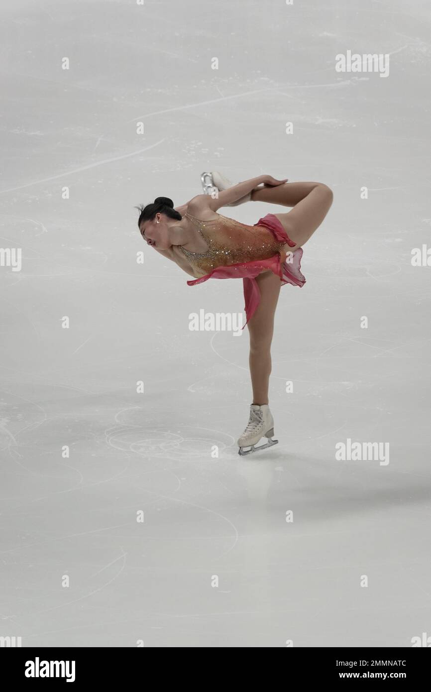 San Jose, CA, États-Unis. 27th janvier 2023. Tting Cui se produit à la finale WomenÕs au championnat de patinage 2023 Toyota US crédit: Motofoto/Alay Live News Banque D'Images