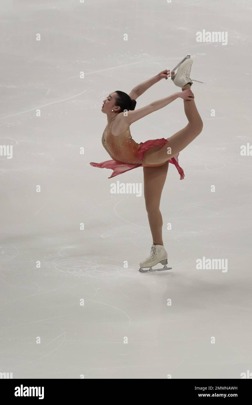 San Jose, CA, États-Unis. 27th janvier 2023. Tting Cui se produit à la finale WomenÕs au championnat de patinage 2023 Toyota US crédit: Motofoto/Alay Live News Banque D'Images
