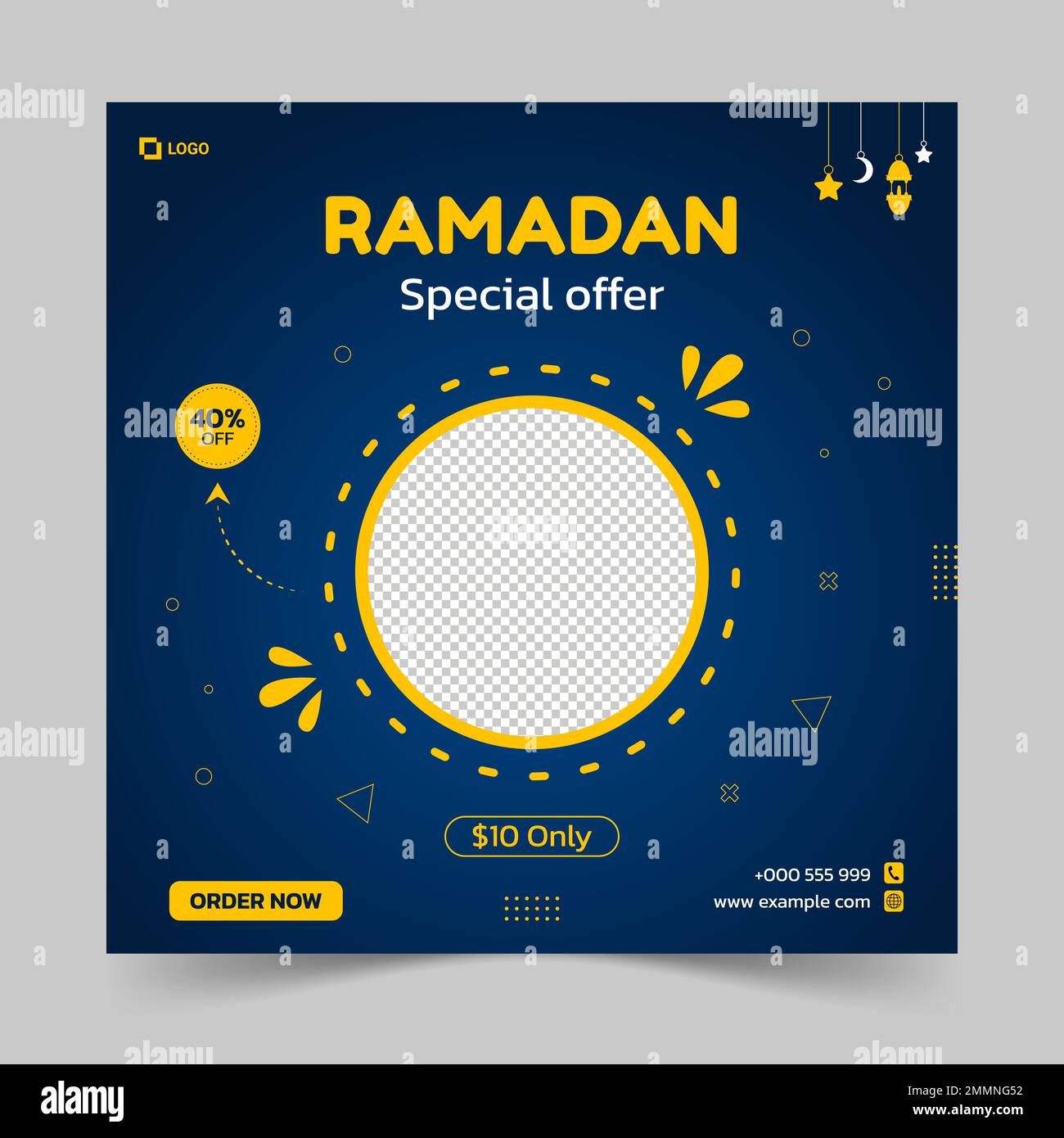 Offre spéciale Ramadan sur le modèle de post-média social alimentaire Illustration de Vecteur