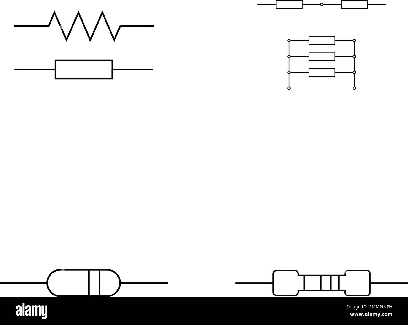 Icône de vecteur de résistance électrique. affiche plate remplie pour le concept mobile et la conception de sites web. Icône de glyphe d'élément de circuit de résistance. Symbole, illustration du logo. V Illustration de Vecteur