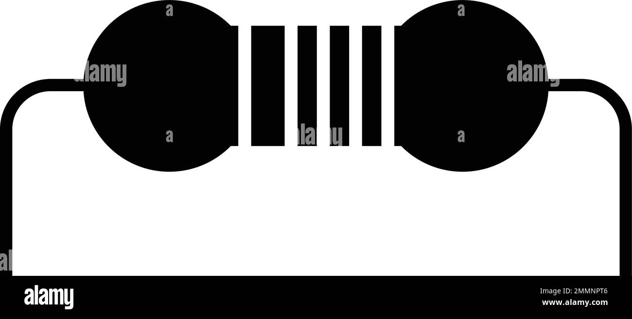 Icône de vecteur de résistance électrique. affiche plate remplie pour le concept mobile et la conception de sites web. Icône de glyphe d'élément de circuit de résistance. Symbole, illustration du logo. V Illustration de Vecteur