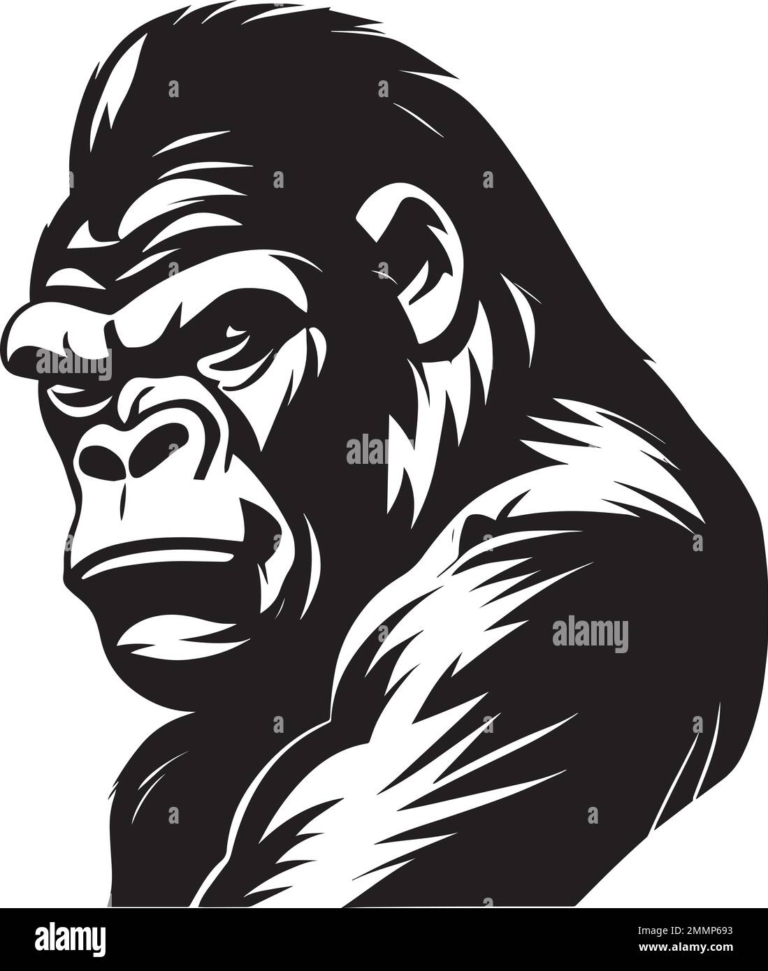 Gorilla regardant dans la distance Illustration de Vecteur