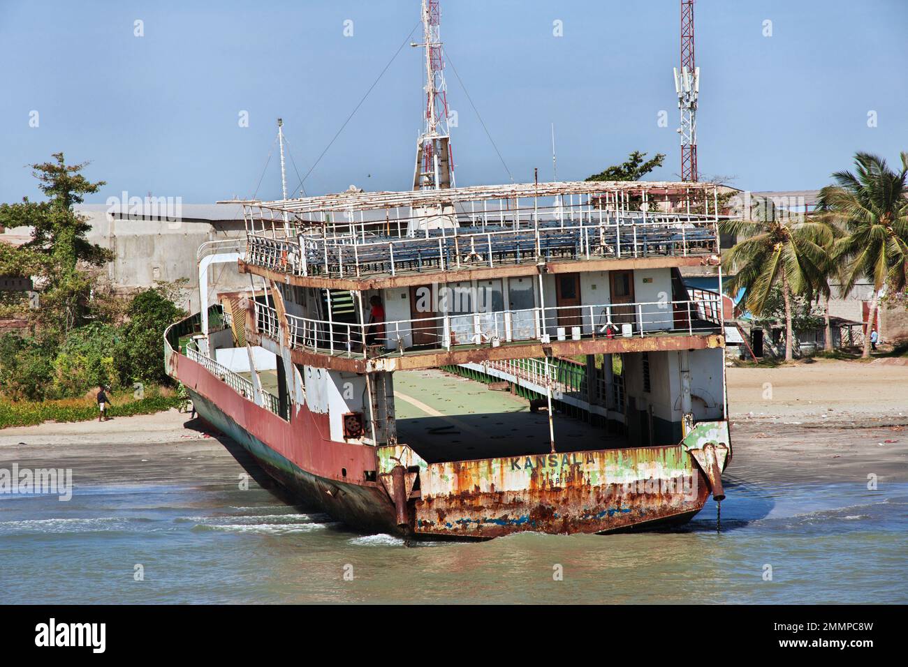Cimetière de navires à Banjul, Gambie, Afrique de l'Ouest Banque D'Images