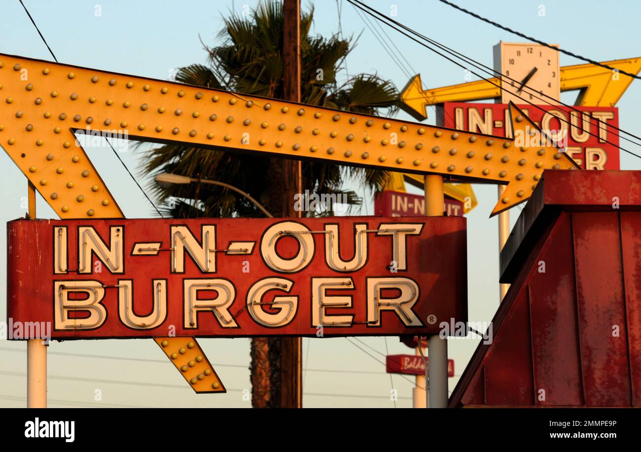 FILE In this June 8, 2010, file photo, InNOut Burger signs, two in