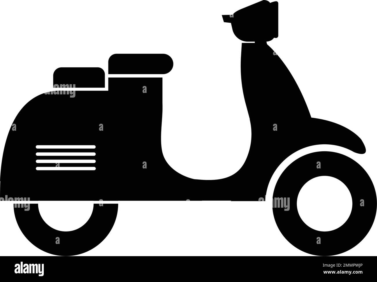 Vecteur d'icône de scooter, signe plat rempli, pictogramme solide isolé sur blanc. Symbole de livraison, illustration du logo. Des images pixel Perfect Illustration de Vecteur