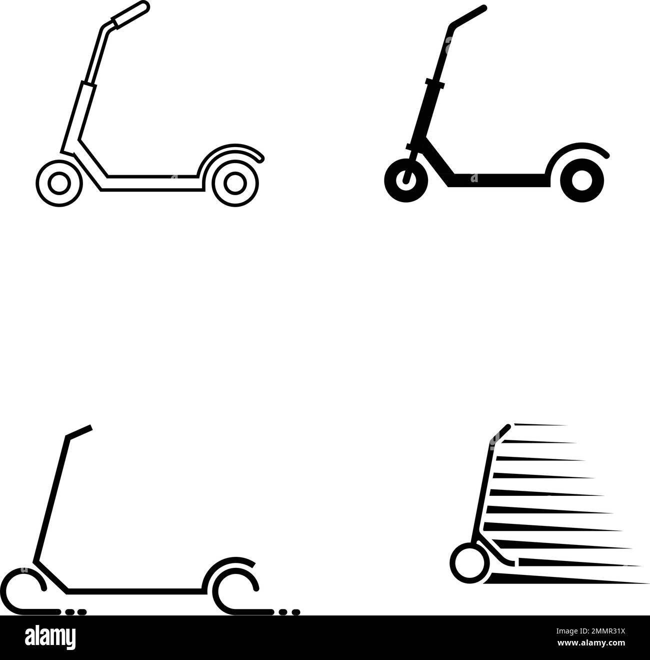 modèle de logo d'illustration de symbole de scooter Illustration de Vecteur