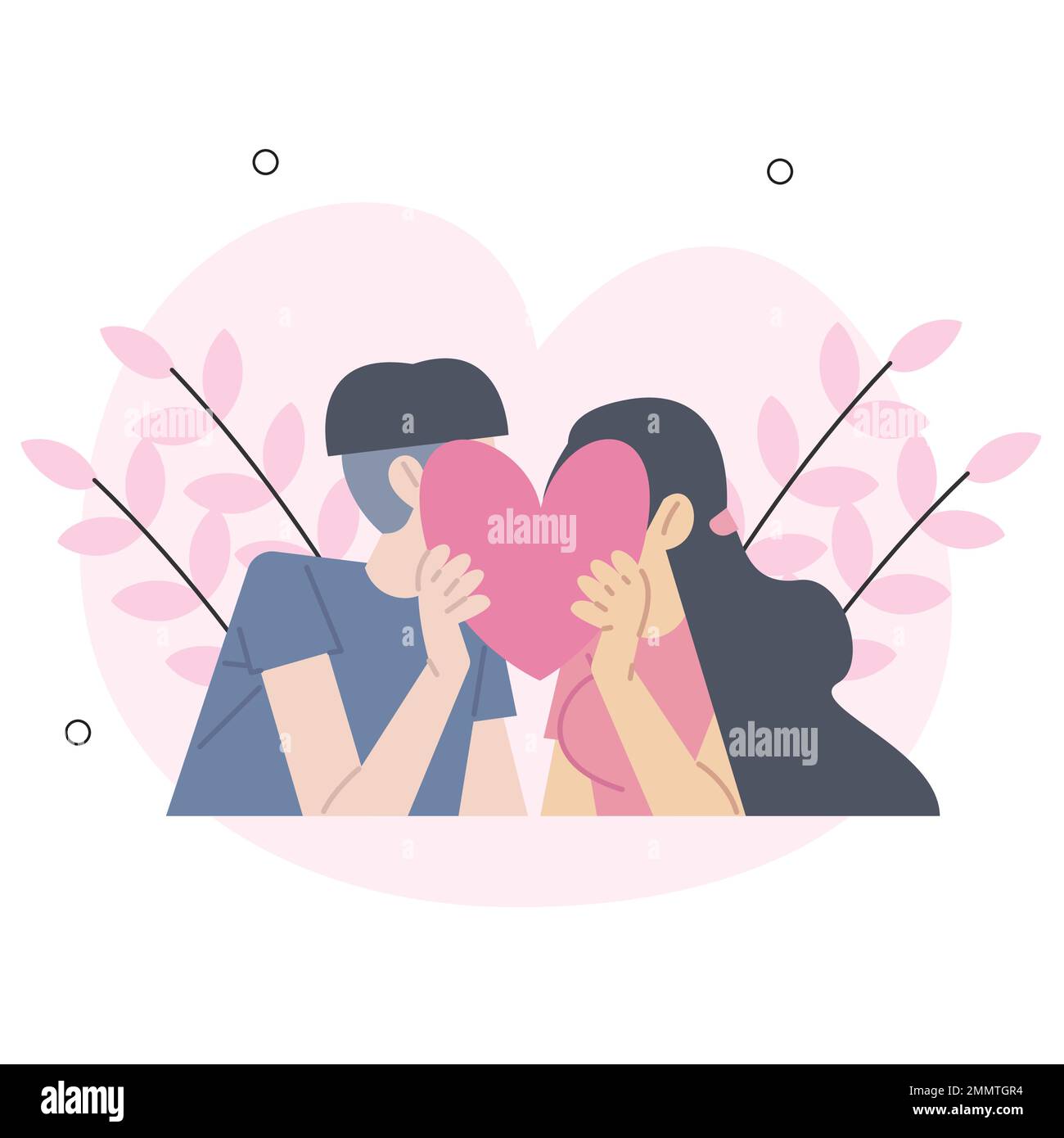 Concept de la Saint-Valentin situations de personnes isolées. Collection de scènes avec des personnes célébrant des vacances romantiques, des couples à la date, la relation d'amour. Illustration de Vecteur