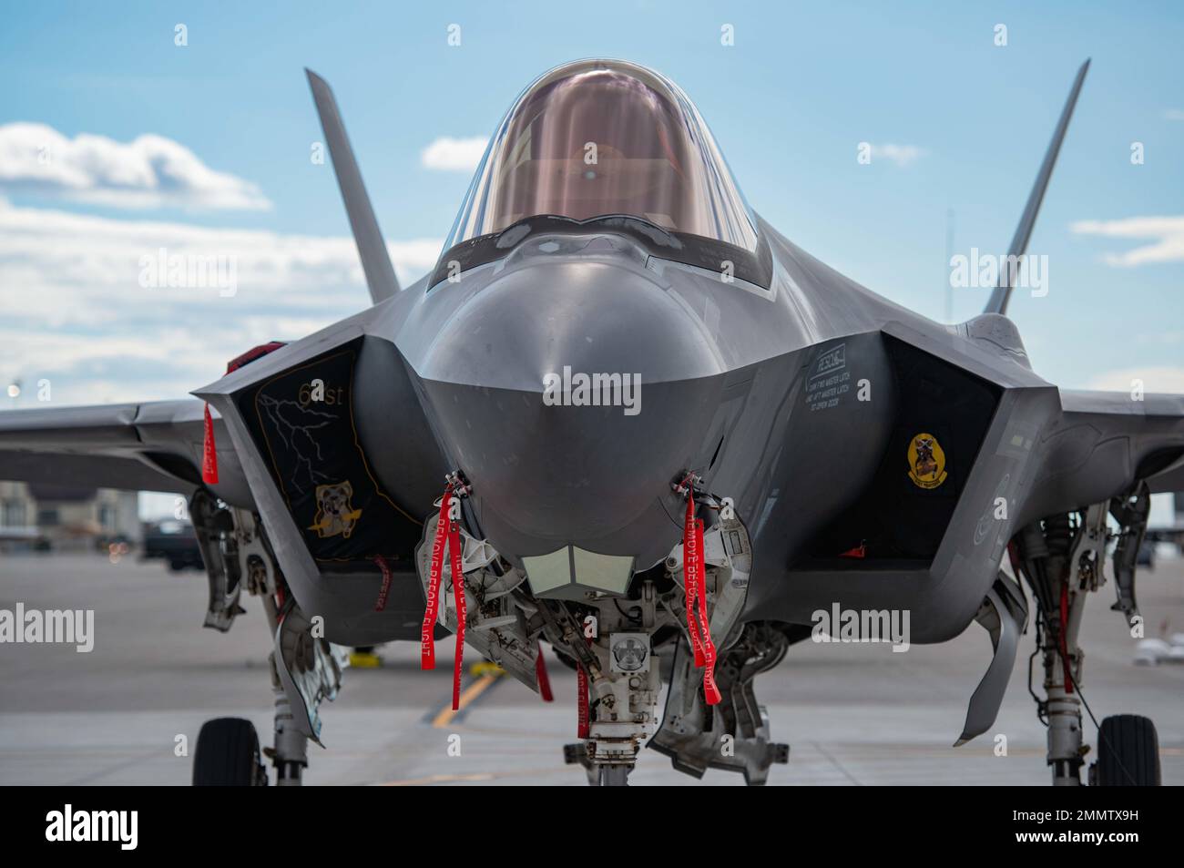A ÉTATS-UNIS La Force aérienne F-35A Lightning II se prépare au décollage de la base aérienne de Mountain Home, Idaho, 22 septembre 2022. L'escadron F-35 de la base aérienne de Luke, AZ, a utilisé la base aérienne de Mountain Home pour le terrain et l'espace aérien afin de pratiquer des scénarios de combat simulés. Banque D'Images