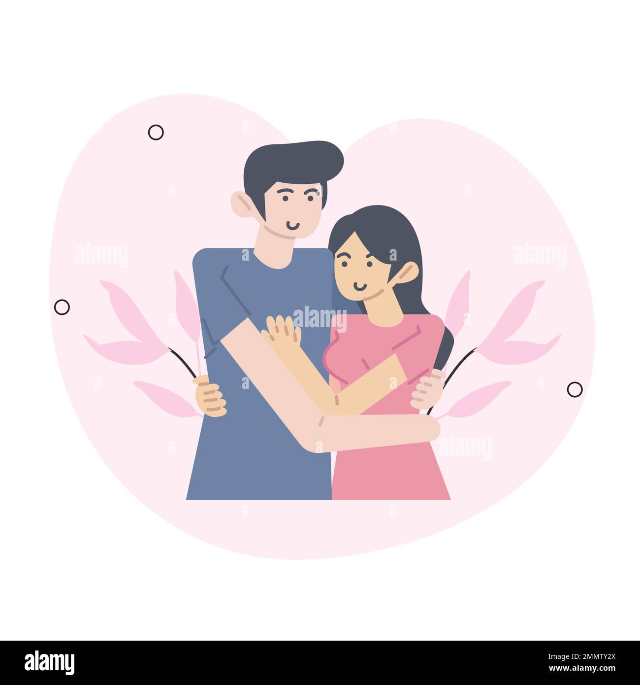 Concept de la Saint-Valentin situations de personnes isolées. Collection de scènes avec des personnes célébrant des vacances romantiques, des couples à la date, la relation d'amour. Illustration de Vecteur