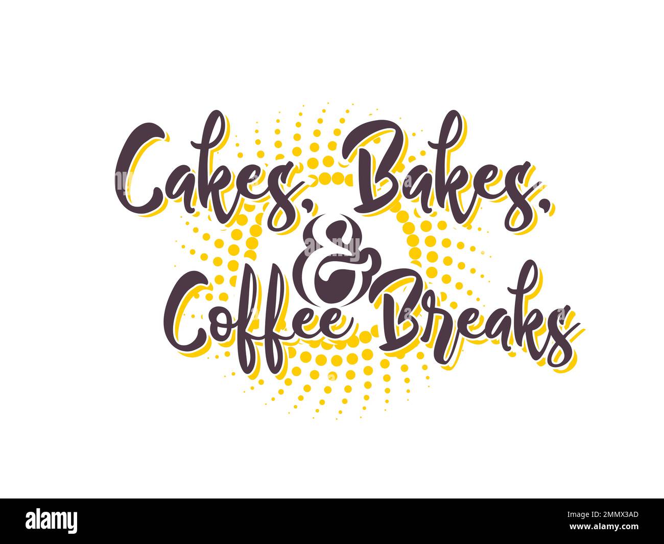 Illustration vectorielle du logo des gâteaux, des gâteaux et des pauses café sur fond blanc Illustration de Vecteur