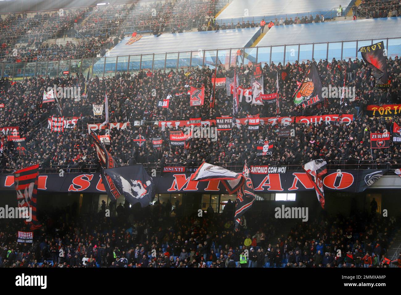 Milan, Italie. 29th janvier 2023. Milan 29 janvier 2023 Stadio G Meazza série de championnat italien A Tim 2022/23 AC Milan - Sassuolo dans la photo : Curva sud a.c. milan pH Antonio Saia crédit: Christian Santi/Alay Live News Banque D'Images