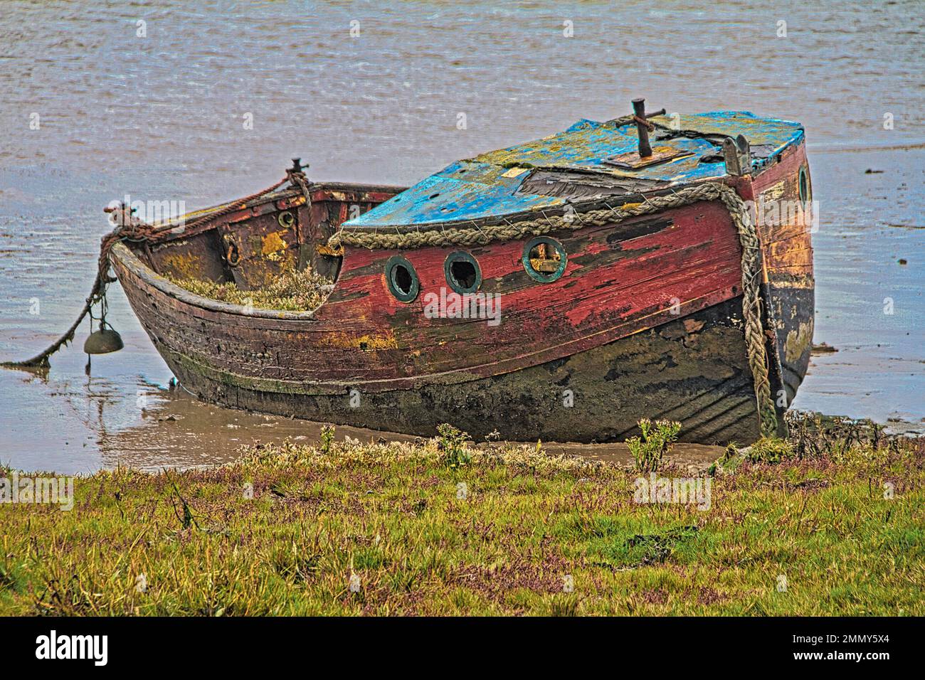 Vieux Bateau abandonné Orfordness UK Suffolk Banque D'Images