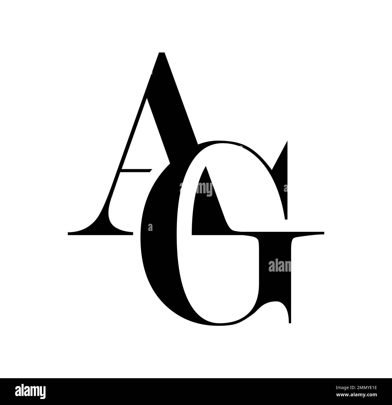 Illustration vectorielle isolée sur fond blanc de Monogram logo vecteur lettres initiales AG Illustration de Vecteur
