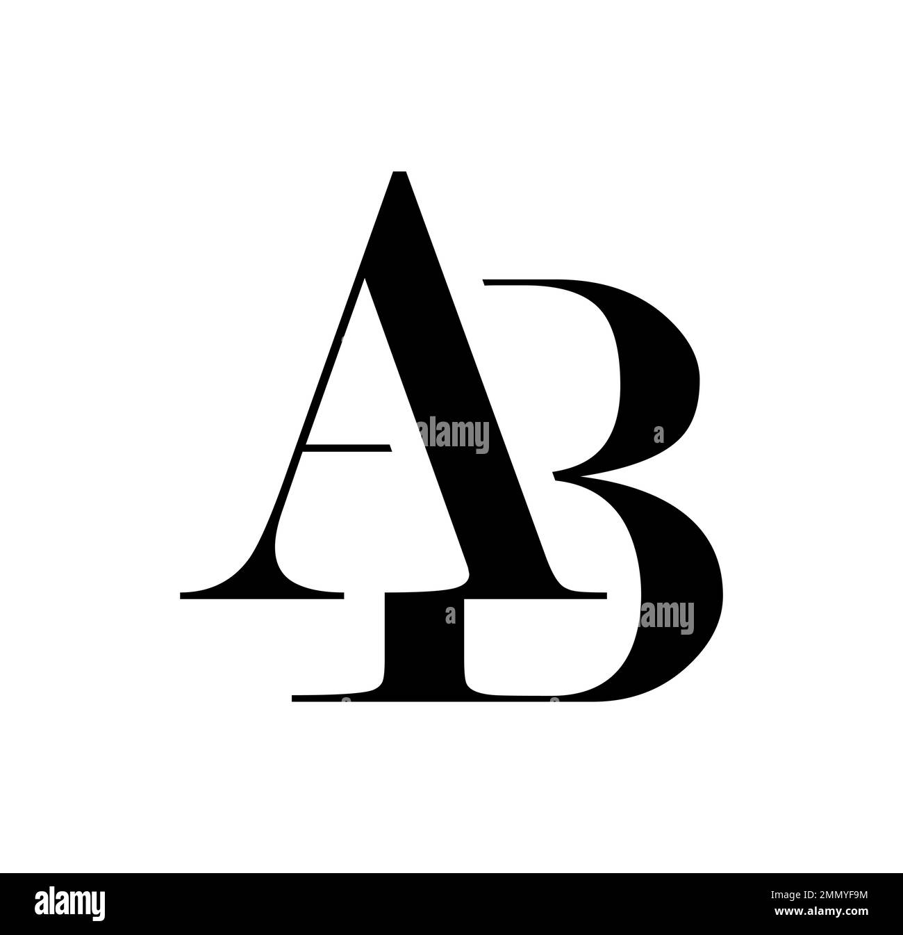 Illustration vectorielle isolée sur fond blanc de Monogram logo vecteur lettres initiales AB Illustration de Vecteur