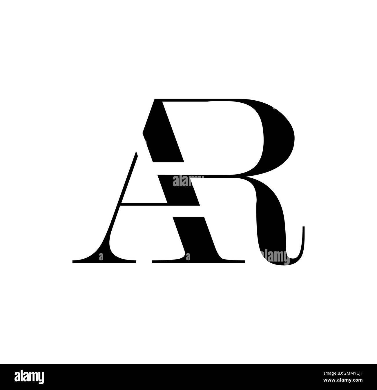 Illustration vectorielle isolée sur fond blanc de Monogram logo vecteur lettres initiales AR Illustration de Vecteur