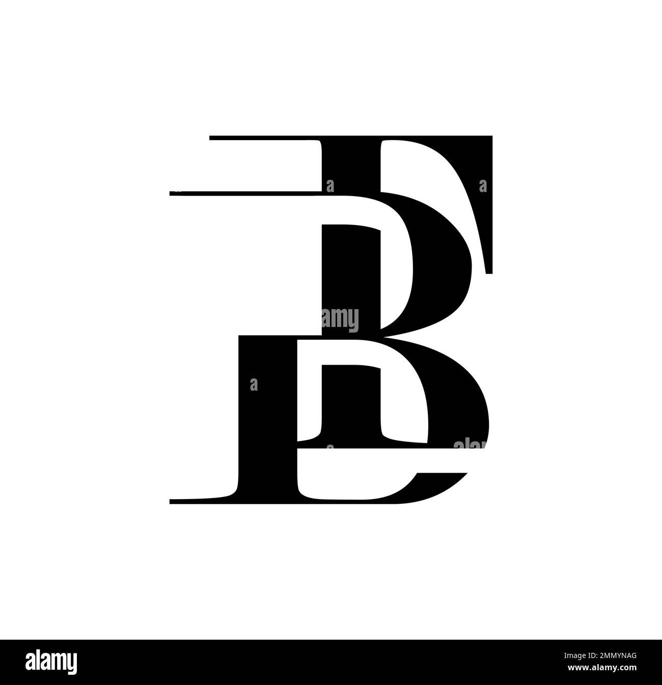 Illustration vectorielle isolée sur fond blanc de Monogram logo vecteur lettres initiales BT Illustration de Vecteur