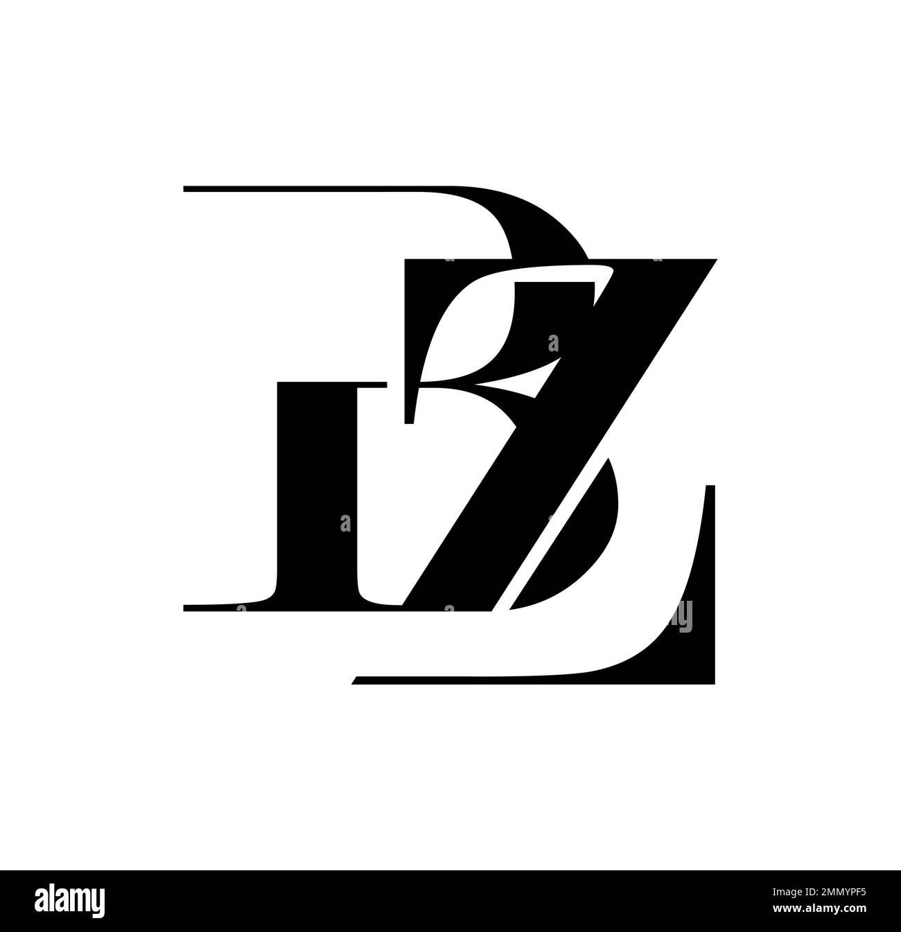 Illustration vectorielle isolée sur fond blanc de Monogram logo vecteur lettres initiales BZ Illustration de Vecteur
