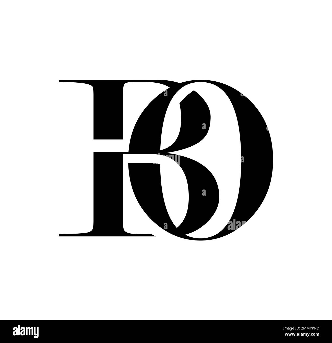 Illustration vectorielle isolée sur fond blanc de Monogram logo vecteur lettres initiales BO Illustration de Vecteur