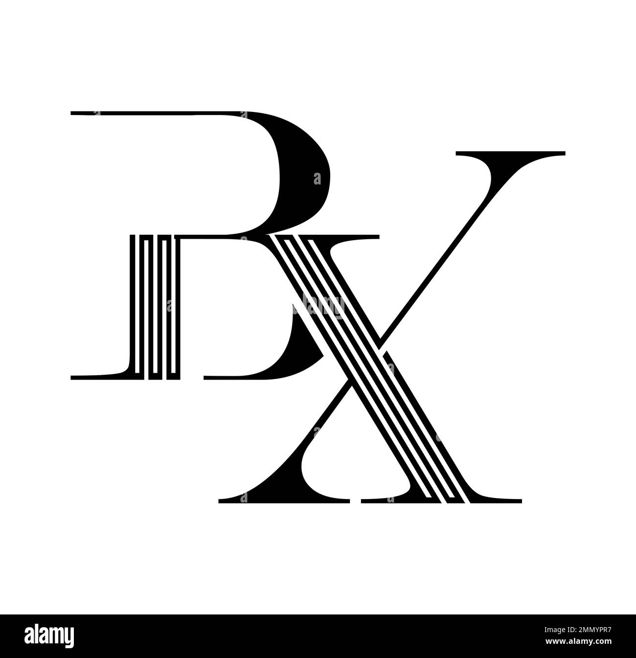 Illustration vectorielle isolée sur fond blanc de Monogram logo vecteur lettres initiales BX Illustration de Vecteur