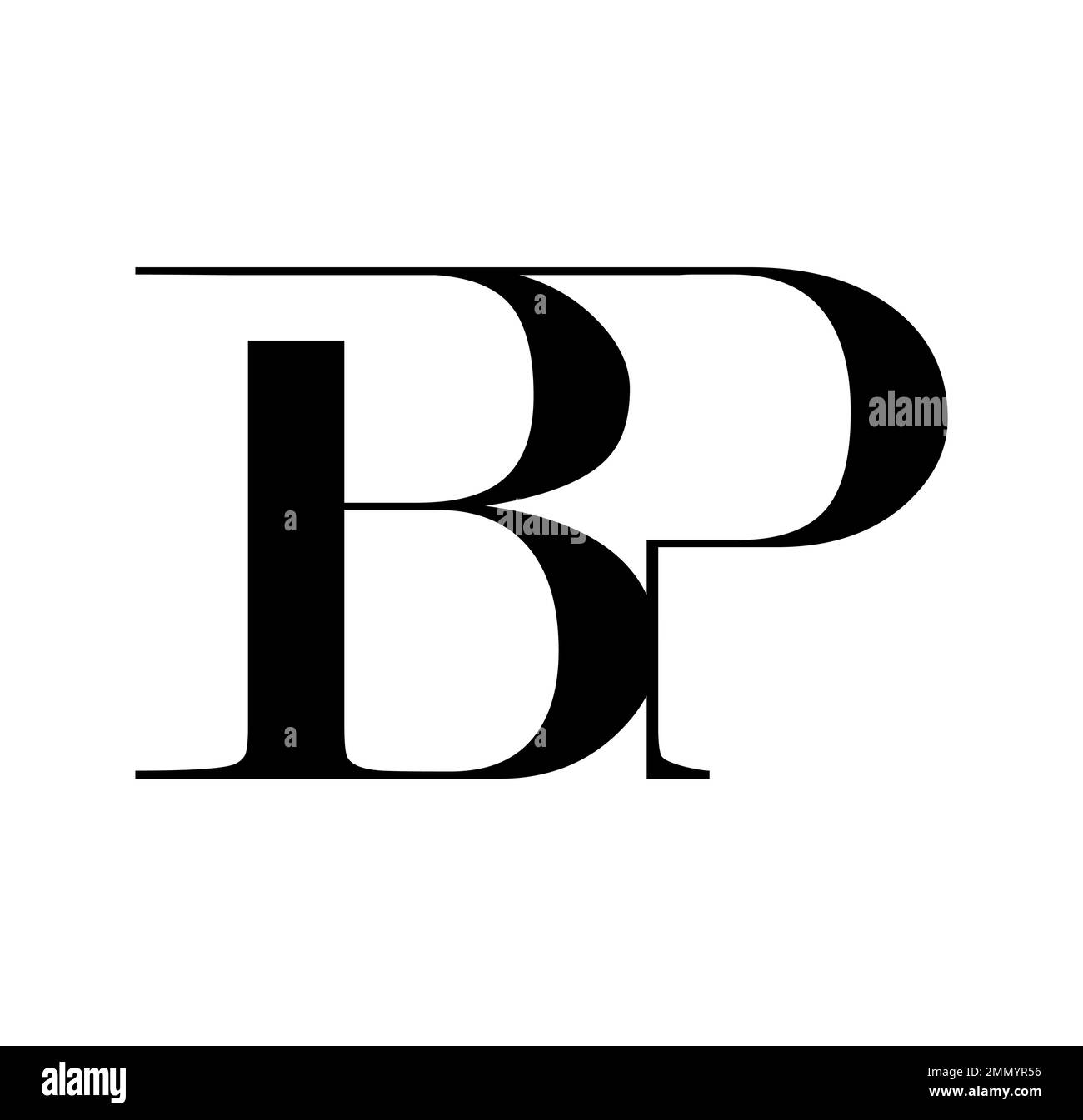 Illustration vectorielle isolée sur fond blanc de Monogram logo vecteur lettres initiales BP Illustration de Vecteur