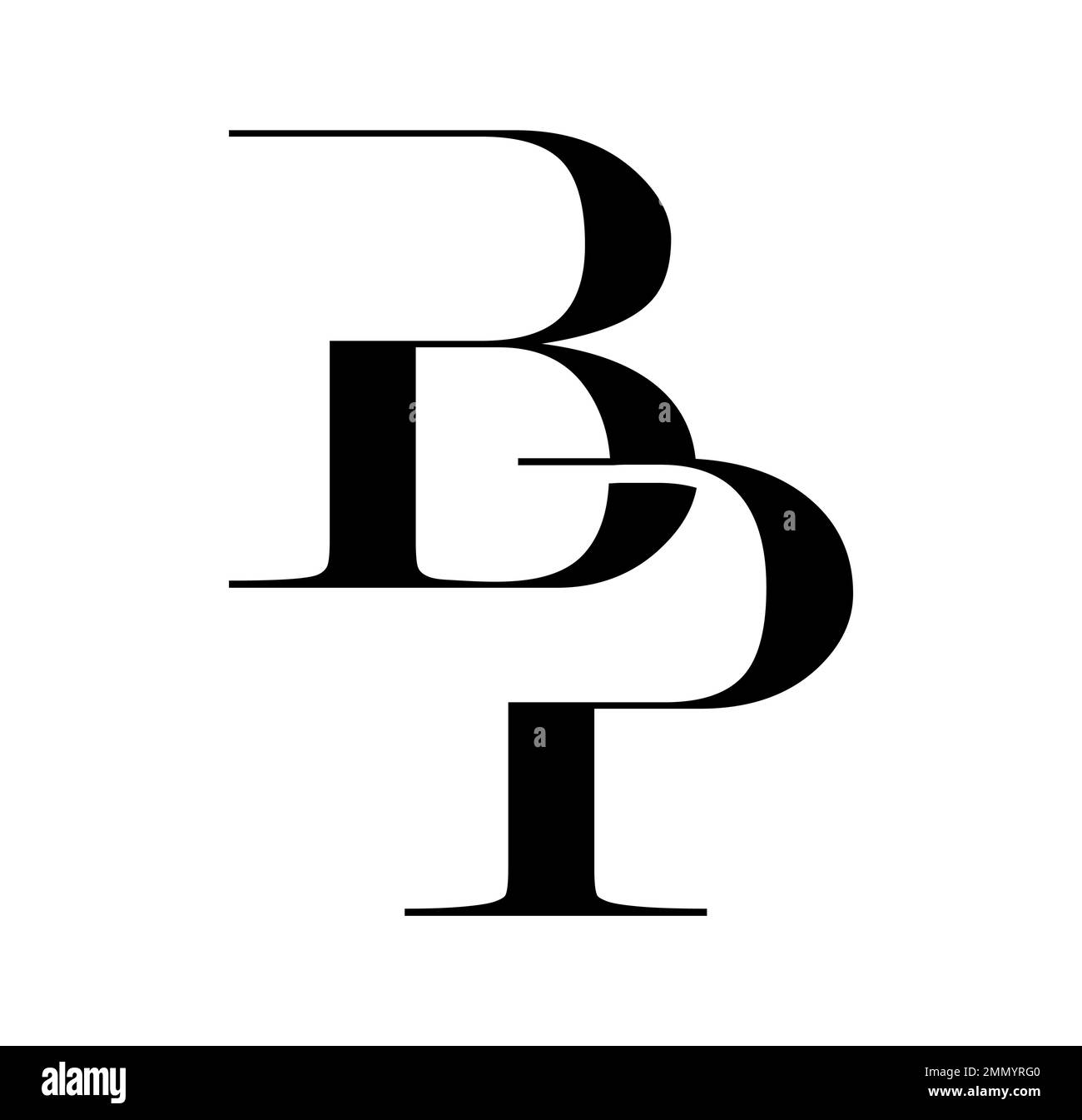 Illustration vectorielle isolée sur fond blanc de Monogram logo vecteur lettres initiales BP Illustration de Vecteur