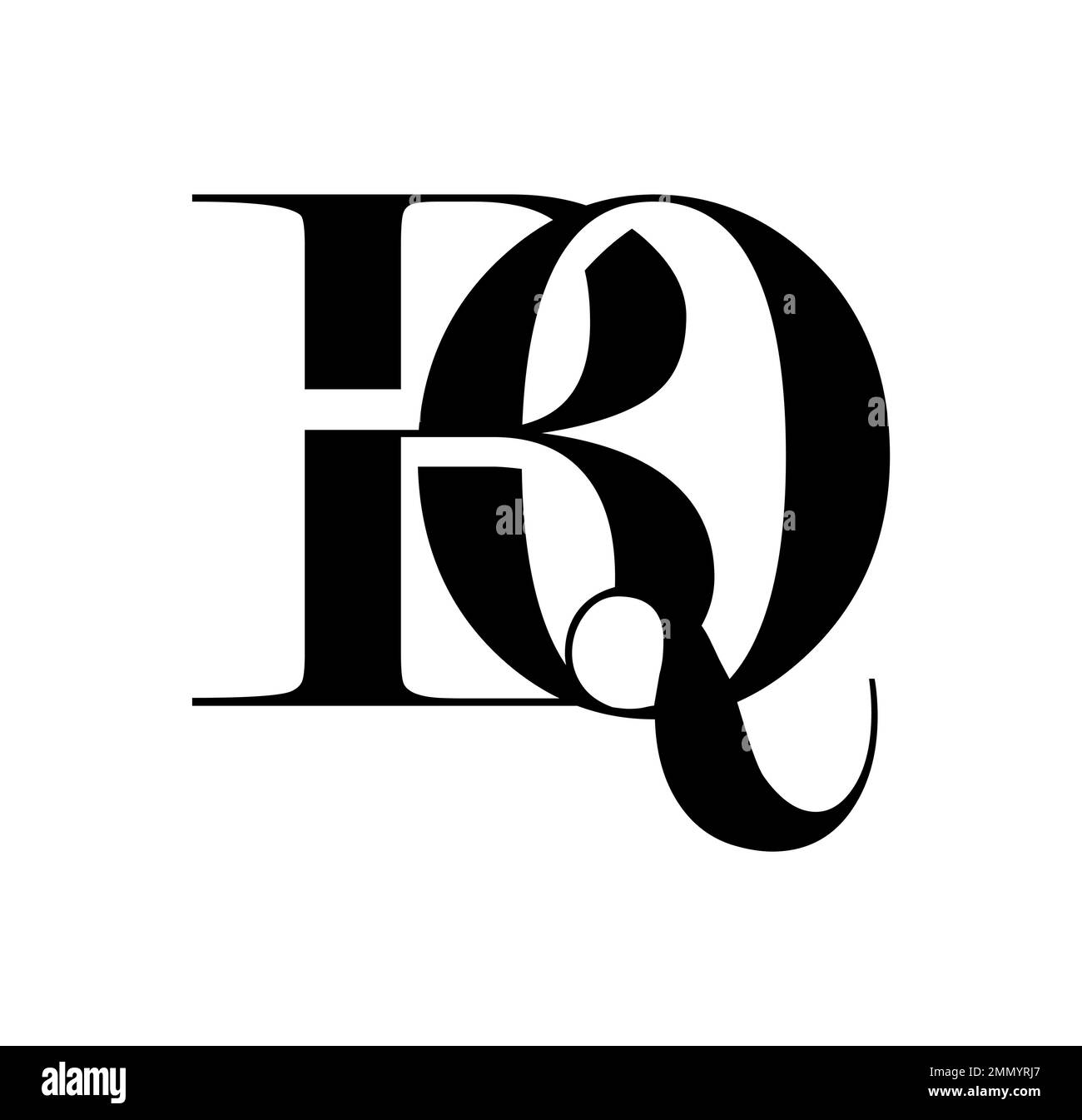 Illustration vectorielle isolée sur fond blanc de Monogram logo vecteur lettres initiales BQ Illustration de Vecteur