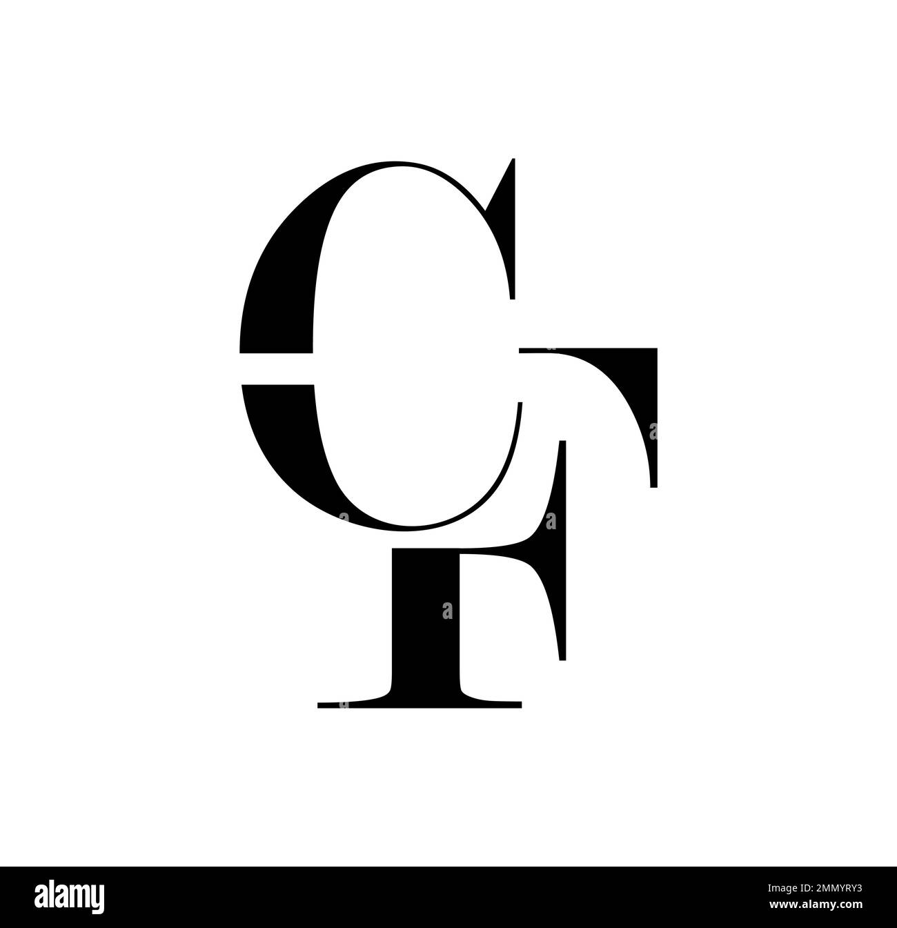 Illustration vectorielle isolée sur fond blanc de Monogram logo vecteur lettres initiales CF Illustration de Vecteur