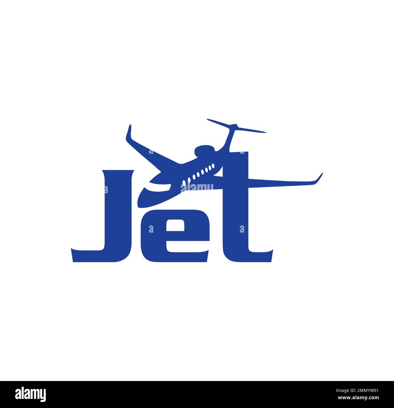 Logo Jet plane Vector Connectez-vous sur fond blanc isolé Illustration de Vecteur