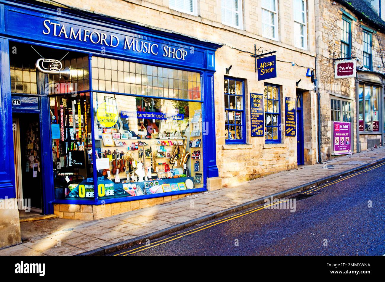 Stamford Music Shop, St Marys Hill, Stamford, Lincolnshire, Angleterre Banque D'Images