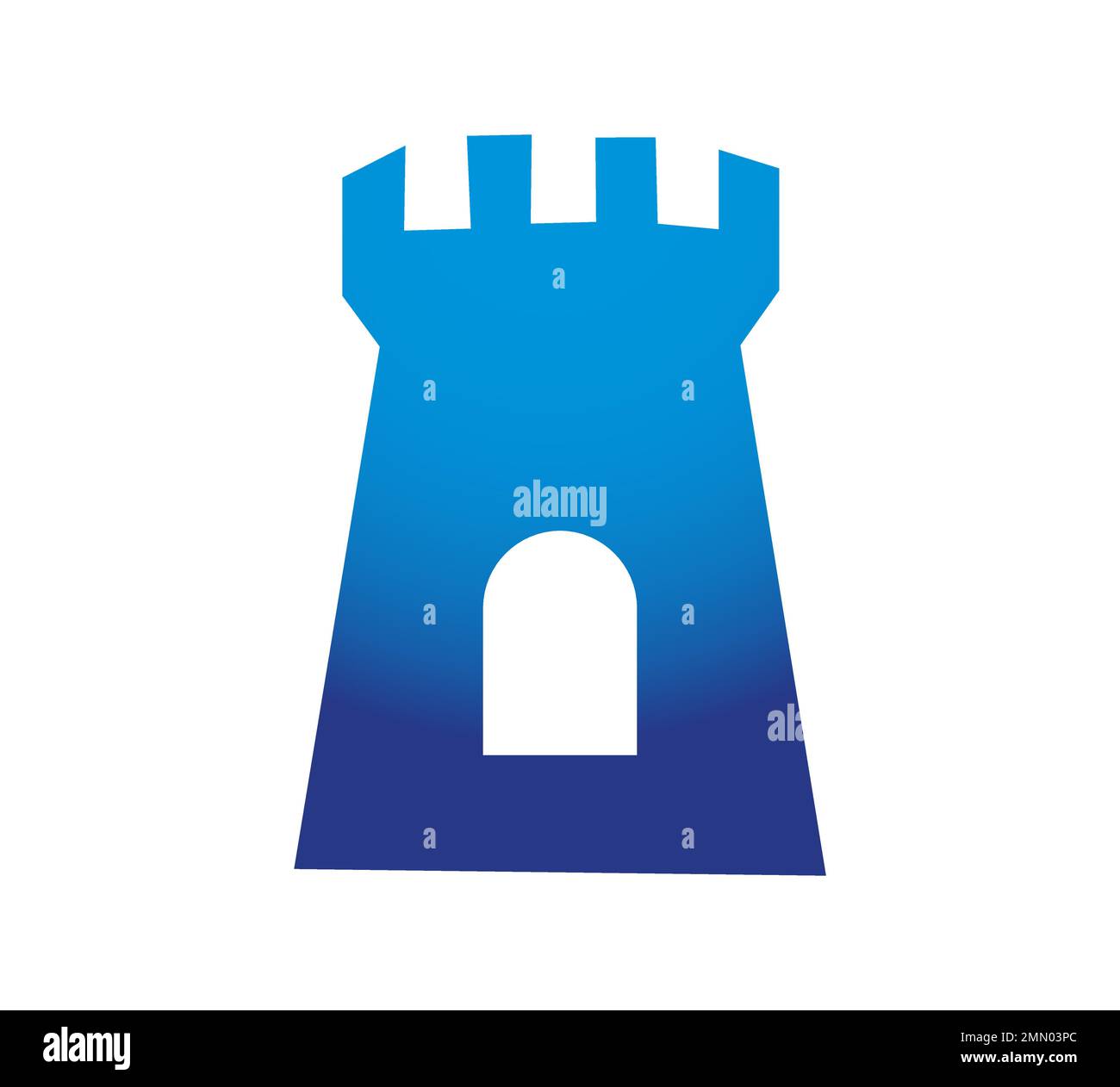Illustration vectorielle de l'icône Blue Castle Vector Illustration sur fond blanc isolé Illustration de Vecteur