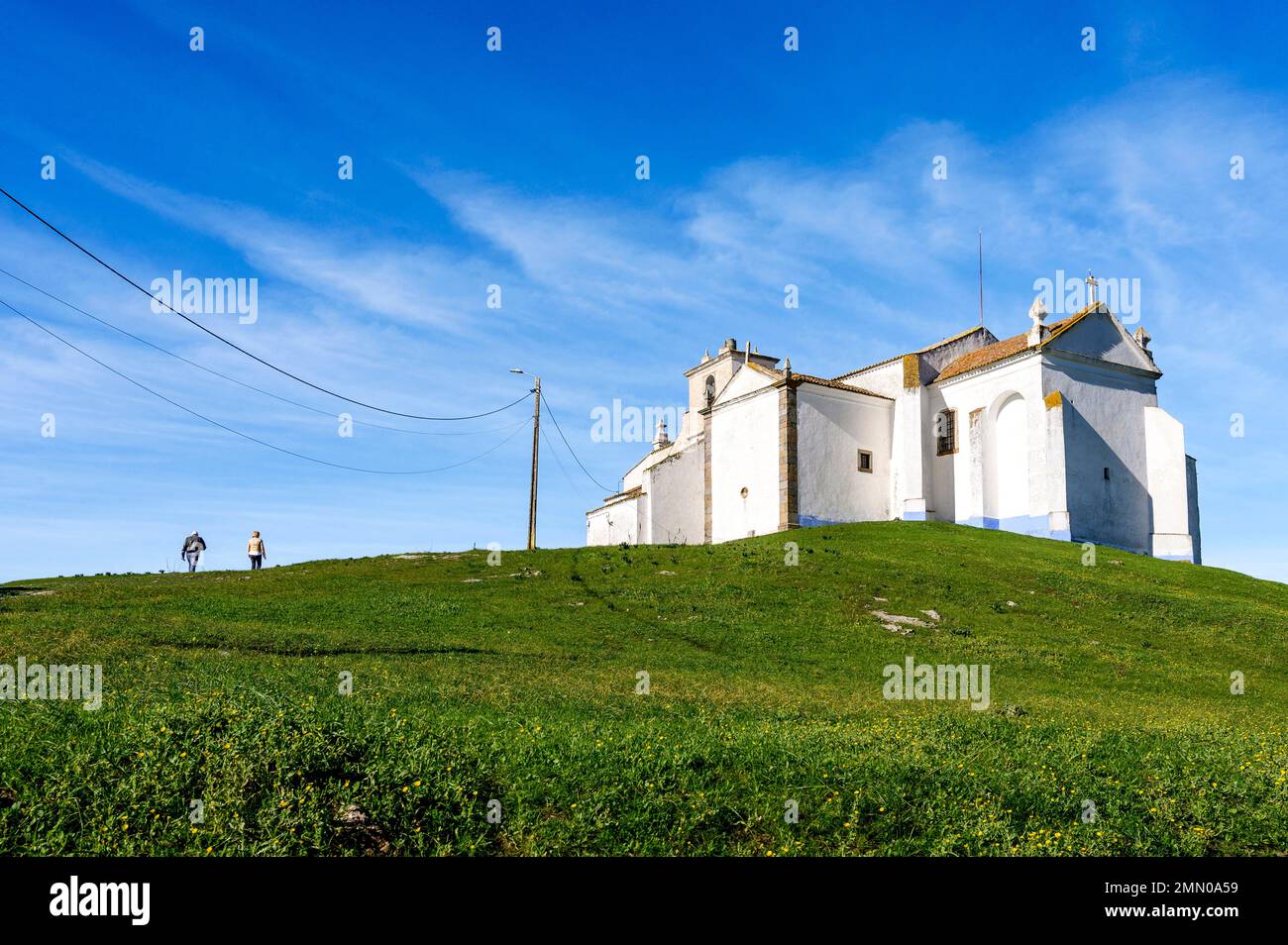 Portugal, région de l'Alentejo, ville d'Arraiolos, église Salvador à l'intérieur de la citadelle au-dessus de la ville Banque D'Images